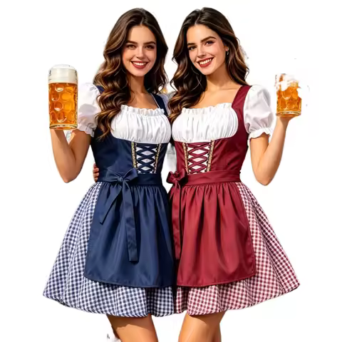 Carnival German Oktoberfest Costume Munich Bavaria Dirndl Maid Dress Pastoral Farm Dress