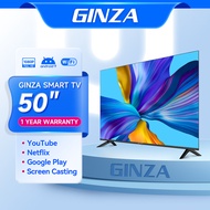 GINZA Smart TV 50 Inches FHD LED TV Android TV Flat Screen Smart TV