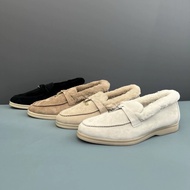 Women Genuine Women's Genuine Leather Loafers Fur Shoes Setu Fur Non-Beaver Fur