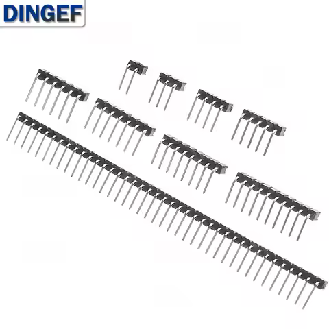 10PCS 2.54MM PITCH Strip Connector Socket 3p/4p/6p/8p/20p/40p 1X/2/3/4/5/6/8/10/40 PIN Single Row Ri