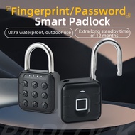 junman123 Mobile APP Remote Control Fingerprint/Password Lock Smart Padlock IP67 Waterproof Door Lock  Portable Anti-theft Padlock Digital Electronic Lock Cabinet Lock