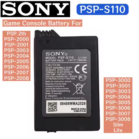 Original 1200mAh Battery PSP-S110 for Sony PSP-2000, PSP-3000, PSP-3004, PSP-3001, PSP-3008, PSP-200