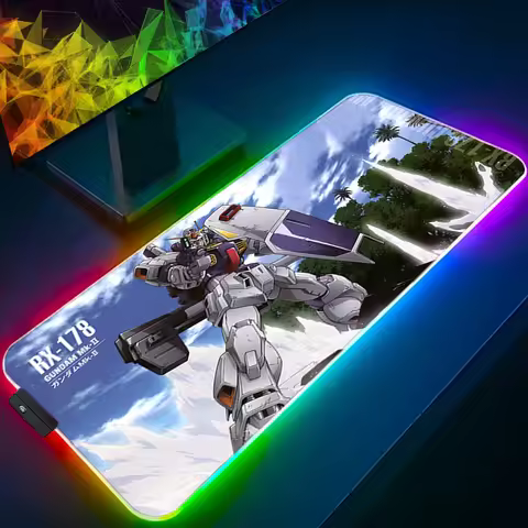 RGB Large E-sports Mouse Pad Mechanical Warrior G-gundam M-mk II 90x40cm Smooth Flexible Game PC Key