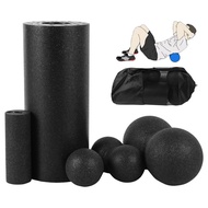 Yoga Massage Roller &amp; Fitness Ball Foam Roller Set For Back Pain Self-Myofascial Treatment Pilates Muscle Release Exercises