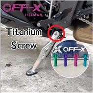 OFF-X Titanium GR5 Screw Side Stand Screw Motor Tongkat Skru Sidestand Kickstand Single Stand Titani