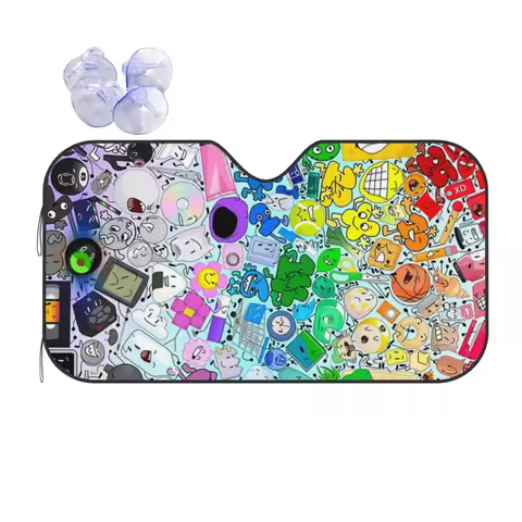 BFDI All Characters Sunshade Windscreen Car Front Windshield Window Sun Visor Accessories Covers