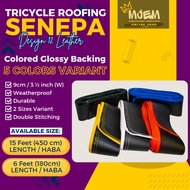 D12 Leather Senepa / Sanepa Tricycle Roofing (9cm lapad) (6 Feet or 15-Feet) Colored Backing