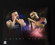 Stephen Curry X Lionel Messi 咖喱仔&美斯 夢幻聯動雙人親筆簽名20吋海報 官方認證證書獨立編號 官網可查