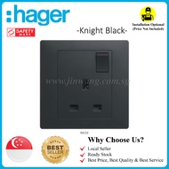 Knight Black Hager 13A Socket (Single/Double) [Singapore Local Authorized Seller]