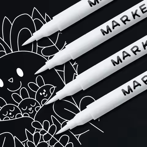 Soft Tipped Acrylic Marker Pens White High Gloss Pens DIY Doodling Figurines Model Tracing Waterproo