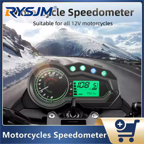 Motorcycle Speedometer Tachometer Multi-functional Oil Level Gauge Mileage Digital Moto Dashboard Fo