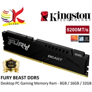 KINGSTON DDR5 DESKTOP GAMING PC RAM FURY BEAST / FURY BEAST RGB CL40 DIMM MEMORY RAM (5200MT/s) (560
