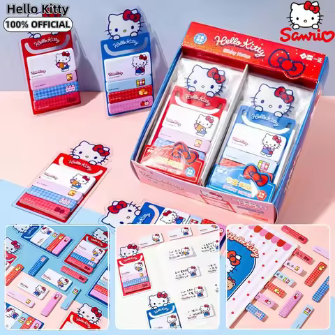 Genuine Sanrio Hello Kitty Sticky Note Cartoon Kt Cat Self-Adhesive Tags For Book Marker Index Offic
