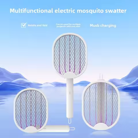 Foldable Electric Mosquito Swatter Mosquito Killer with UV Light USB Rechargeable Electric Bug Zappe