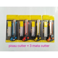 PISAU CUTTER BESAR 18MM + 3 MATA CUTTER