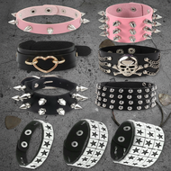 A spiked cuff bracelet for women in edgy Gothic punk style, perfect for daily wear or as a Halloween