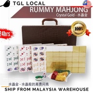 [TGL] 4Player Mahjong  Crystal Back Rummy 3Player Rummy Lami Cinami Mahjong Full White Set GOLD Blin