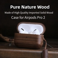 Wooden Airpods Pro 2 Case with Leather Lanyard