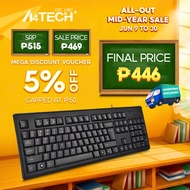 A4Tech KRS-85 Natural Comfort Round Edge Keycaps, Laser Inscribed Keys, USB Wired Keyboard