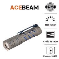 ACEBEAM E70 Mini Titanium flashlight, 1500 lumen brightness, CRI 90, 140m range, 18650 3100mAh batte