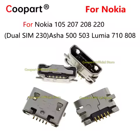 5-1000Pcs New USB Jack Dock Socket Charging Port Connector for Nokia 105 207 208 220 225 Dual SIM 23
