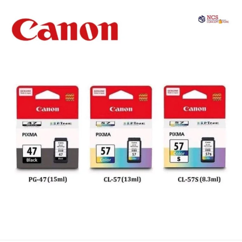 [100% ORIGINAL] Canon PG-47 (15ML) CL-57 (13ML) CL-57s (8ML) Ink Cartridge/ PG47 CL57 CL57S Canon E410 E470 E4270