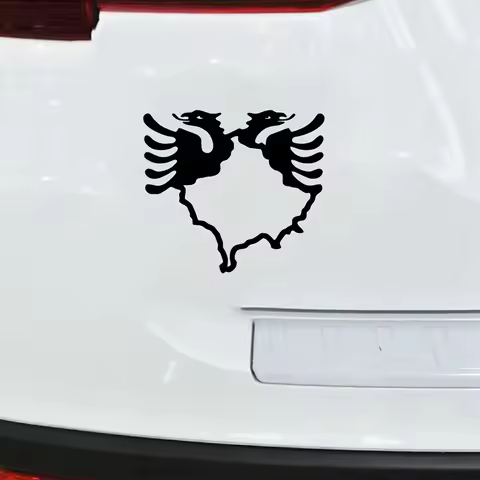 Car Sticker Kosovo Albania Map Eagle Double Head Vinyl Sticker Car Bumper Body Rear Window Decorativ