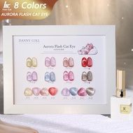เซ็ทสีเจลลูกแก้วแฟลช 8สี Danny coll Aurora Flash Cat eye เซตยาทาเล็บ แถมชาร์ตสำเร็จรูป -N54 -wenails