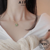 AIFEI JEWELRY Perak Necklace Pendant Perempuan Chain Sterling Silver Women Leher For Accessories Rantai 925 純銀項鏈 Jade Original Korean Simple N1532