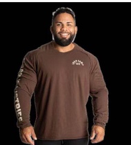 Gasp Mens ผ้าฝ้าย Long Sleeve เสื้อสวม Training เสื้อท่อนบน ระบายอากาศได้ดี อุ่น Gym Fitness Waffle 