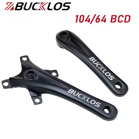 BUCKLOS 104BCD Crank Aluminum Alloy Square Hole Bicycle Crank Arm Durable 170MM MTB Crank Arm For 10