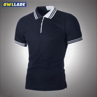 OWLLADE Collared Men's Polo T-shirt for Man Breathable ZT53 in Navy Blue K11 2T