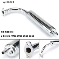 [On sale] Chrome Muffler Exhaust Pipe 2-Stroke Motorized Bicycle Bike 49cc 60cc 66cc 80cc Boutique