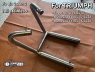 Frustum full exhaust ท่อฟูล 2 ออก 2 สำหรับ Triumph Street twin, T100, T120 ปี 16 ขึ้นไป