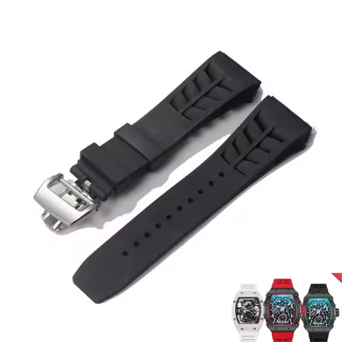 Soft silicone strap For Richard Mille RM53/055/011/050 men's waterproof and sweat proof rubber brace