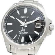 二手 Grand Seiko SBGR057/9S65-00C0 男士鏤空不鏽鋼自動腕錶，黑色錶盤，銀色錶帶