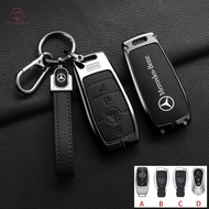 Zinc Alloy Leather Car Key Case Cover Keychain Key Holder For Mercedes Benz Maybach S580 A-B-C-M-CLA