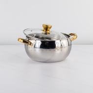 Agogo Soup Pot Silver & Gold 20-24cm Stainless Steel