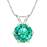 1-3ct Cyan Moissanite Pendant Necklace for Women Laboratory Diamond Nekclace S925 Silver Women Jewel