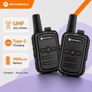 MOTOROLA C51 2PCS Mini Walkie Talkie Long Range 10KM 9800 Long battery life Type C charging Hotel Ev