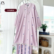 Handini Hanvika Kurung Moden Loose Cutting Labuh Floral Lace Muslimah Cotton Clothing Printed Sets E