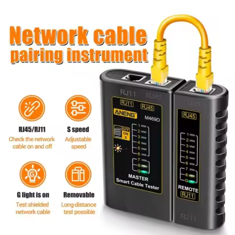 ANENG M469D Cable Lan Tester Network Cable Tester RJ45 RJ11 RJ12 CAT5 UTP LAN Cable Tester Networkin