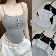 Women's big size 50-95kg tank top, fashionable button-down, soft, stretchy ribbed fabric, cool to we