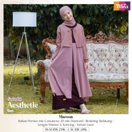 BAJU GAMIS REMAJA NIBRAS TEEN AESTHETIC MAROON / SARIMBIT KELUARGA