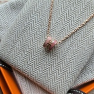 全新 HERMÈS 愛馬仕 Mini Pop H Rocabar 玫瑰金項鍊 Beauté 🩷 粉拼色