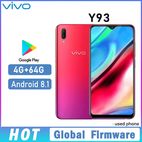 VIVO Y93 Smartphone Global firmware Camera 13MP+2.0MP 4GB 64GB Android 8.1 6.2'' 4030mAh Dual SIM Us