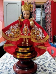 Wooden 20 inches Sr. Sto Nino de Cebu Mahal nga Senior  Santo Ninyo Viva Pit Senyor  Wooden Sr. Sto.