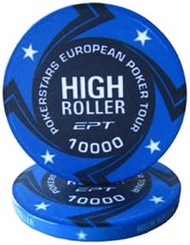 Fiches Ceramic EPT European Poker Tour High Roller Replica Value 10000 for Poker Tournament Games Bl