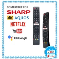 Sharp GB326WJSA Replacement Voice Remote fit for Sharp AQUOS Smart TV with YouTube Netflix/GB346WJSA