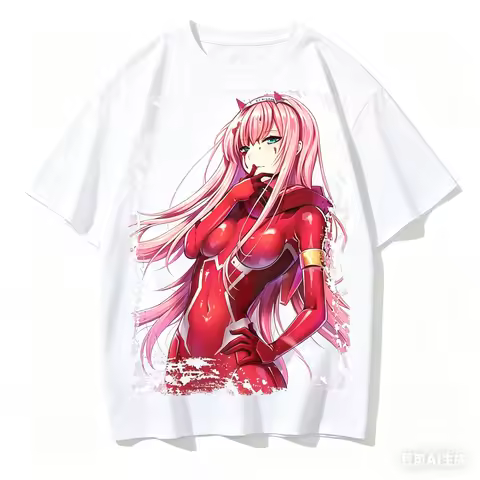 2026 summer DARLING in the FRANXX Zero Two 02 Anime T-shirt Men Women Vintage Oversized Streetwear H